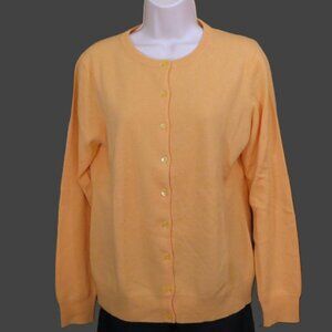 Pure Collection 100% Cashmere Cardigan Sweater Apricot Color Size 12 Flaw